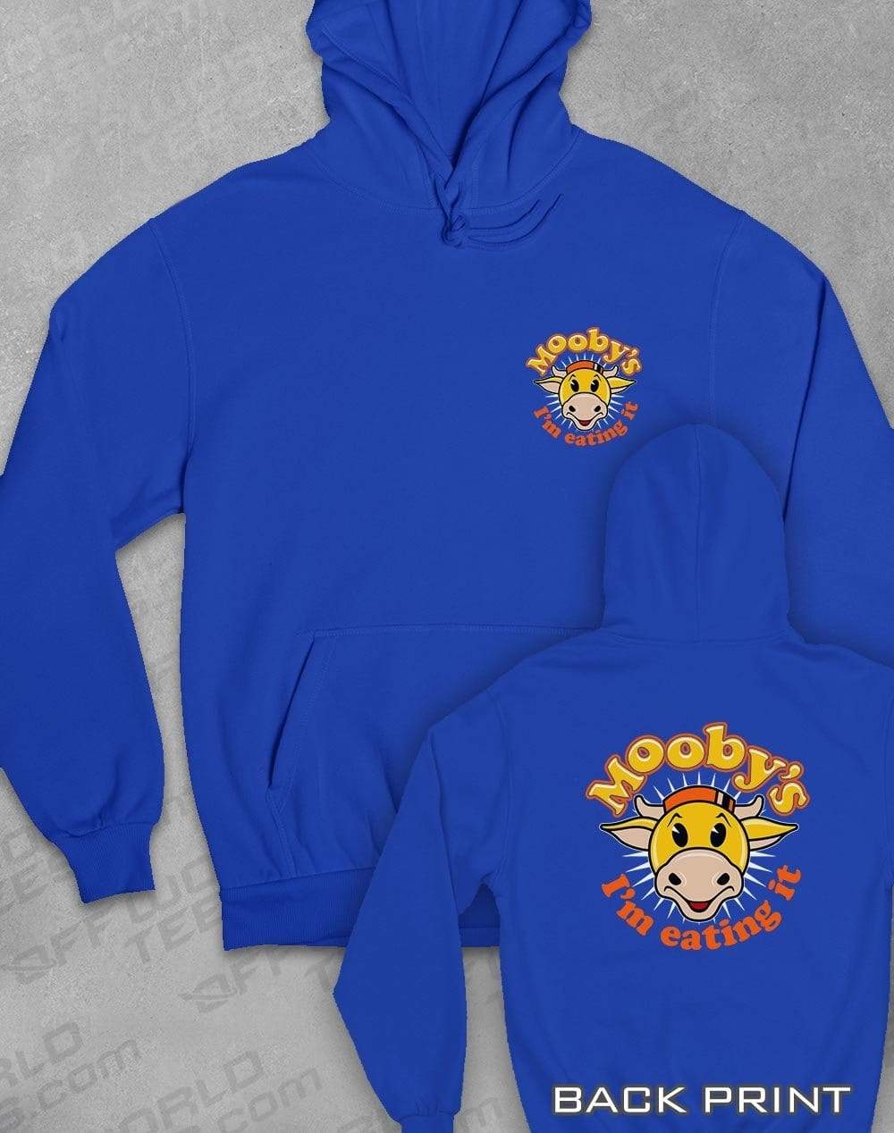 Mooby's Hoodie XS / Royal Blue  - Off World Tees