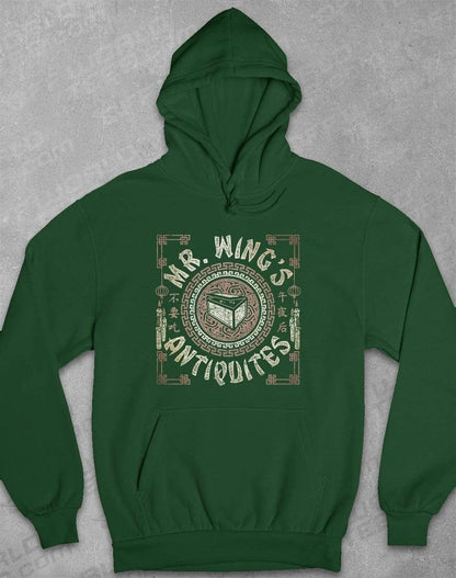 Mr Wing's Antiquites Hoodie XS / Bottle Green  - Off World Tees