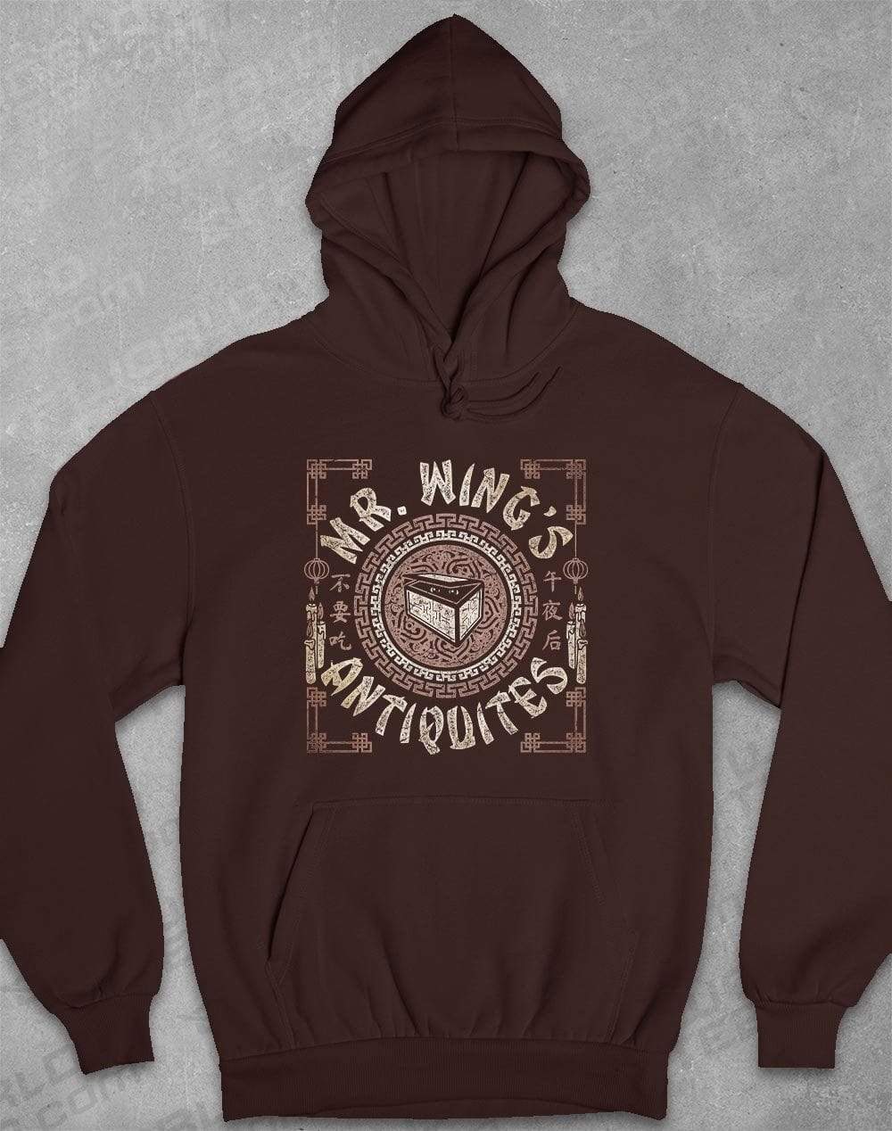 Mr Wing's Antiquites Hoodie XS / Hot Chocolate  - Off World Tees
