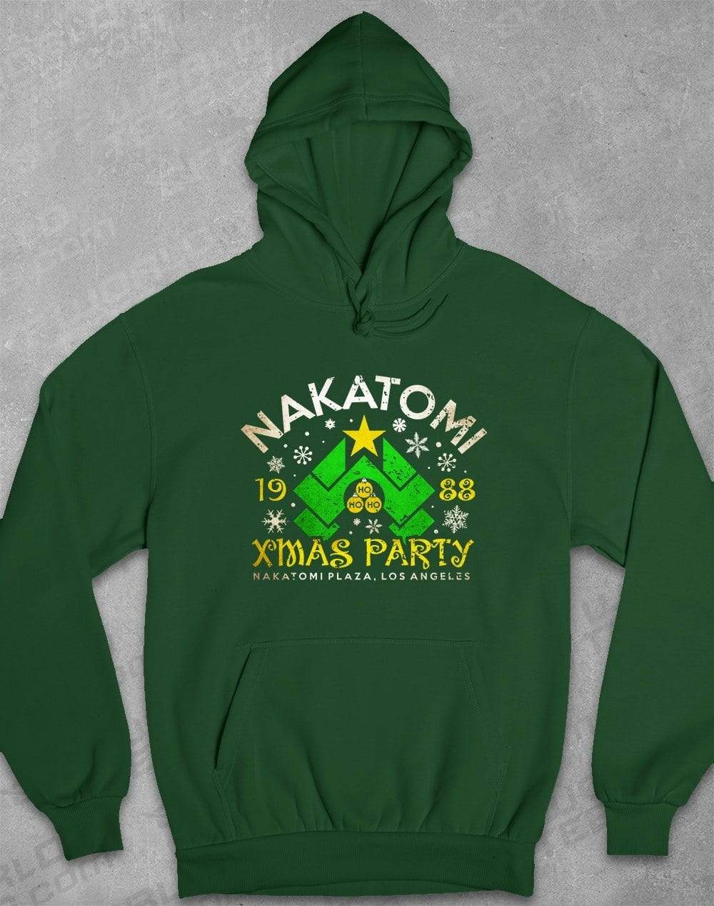 Nakatomi Xmas Party Hoodie XS / Bottle Green  - Off World Tees