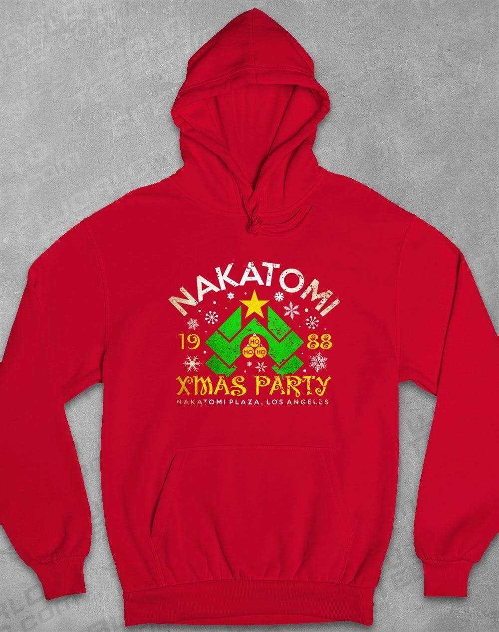 Nakatomi Xmas Party Hoodie XS / Fire Red  - Off World Tees
