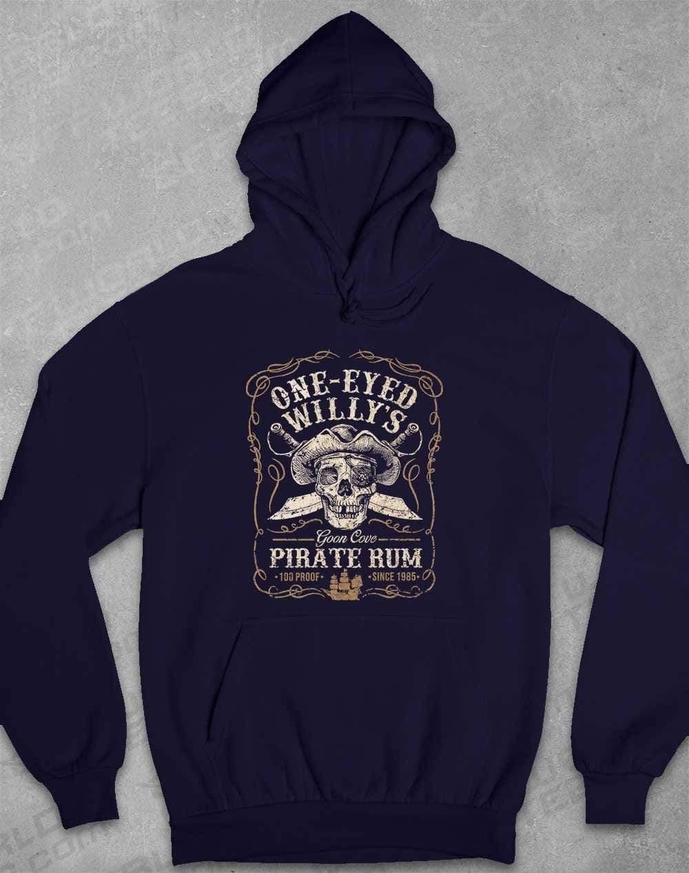 One-Eyed Willy's Goon Cove Rum Hoodie XS / Oxford Navy  - Off World Tees