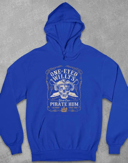 One-Eyed Willy's Goon Cove Rum Hoodie XS / Royal Blue  - Off World Tees