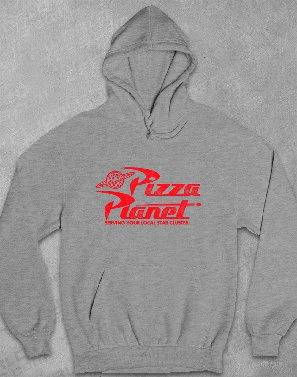 Pizza Planet Distressed Logo Hoodie XS / Heather  - Off World Tees