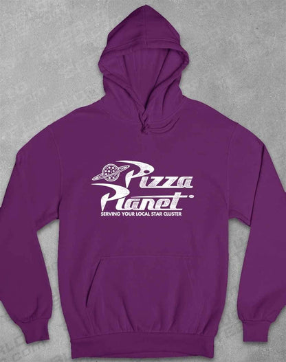 Pizza Planet Distressed Logo Hoodie XS / Plum  - Off World Tees