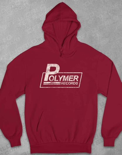 Polymer Records Distressed Logo Hoodie XS / Burgundy  - Off World Tees