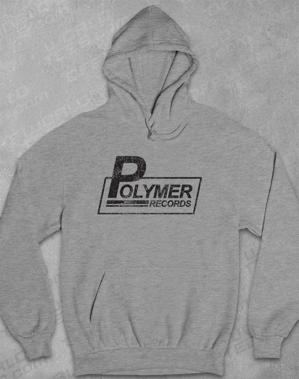 Polymer Records Distressed Logo Hoodie XS / Heather  - Off World Tees