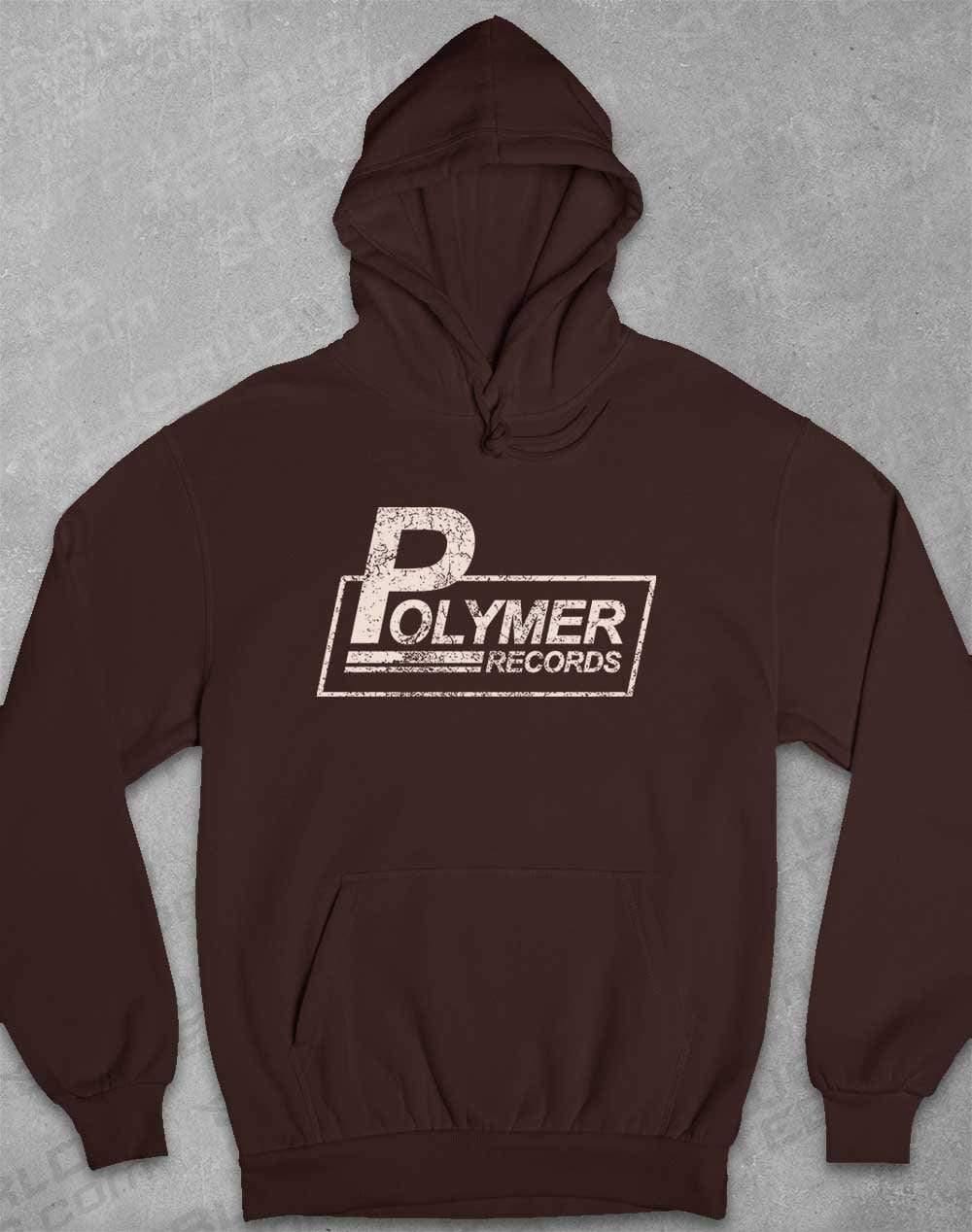 Polymer Records Distressed Logo Hoodie XS / Hot Chocolate  - Off World Tees