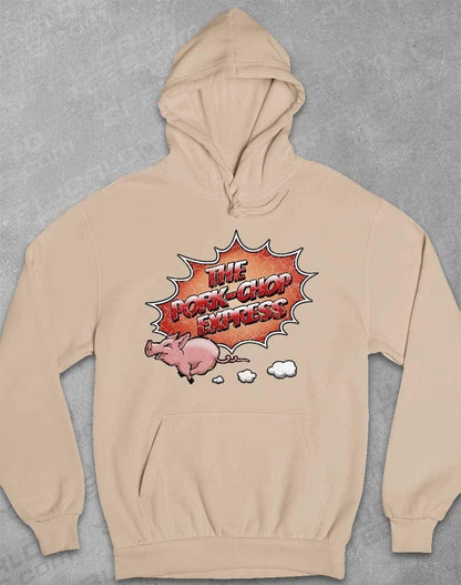 Pork Chop Express Distressed Logo Hoodie XS / Desert Sand  - Off World Tees