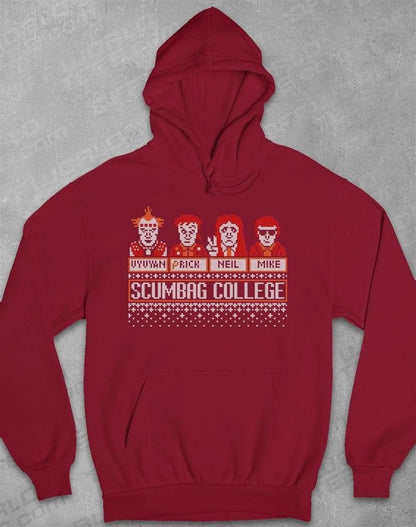 Scumbag College Festive Knitted-Look Hoodie XS / Burgundy  - Off World Tees
