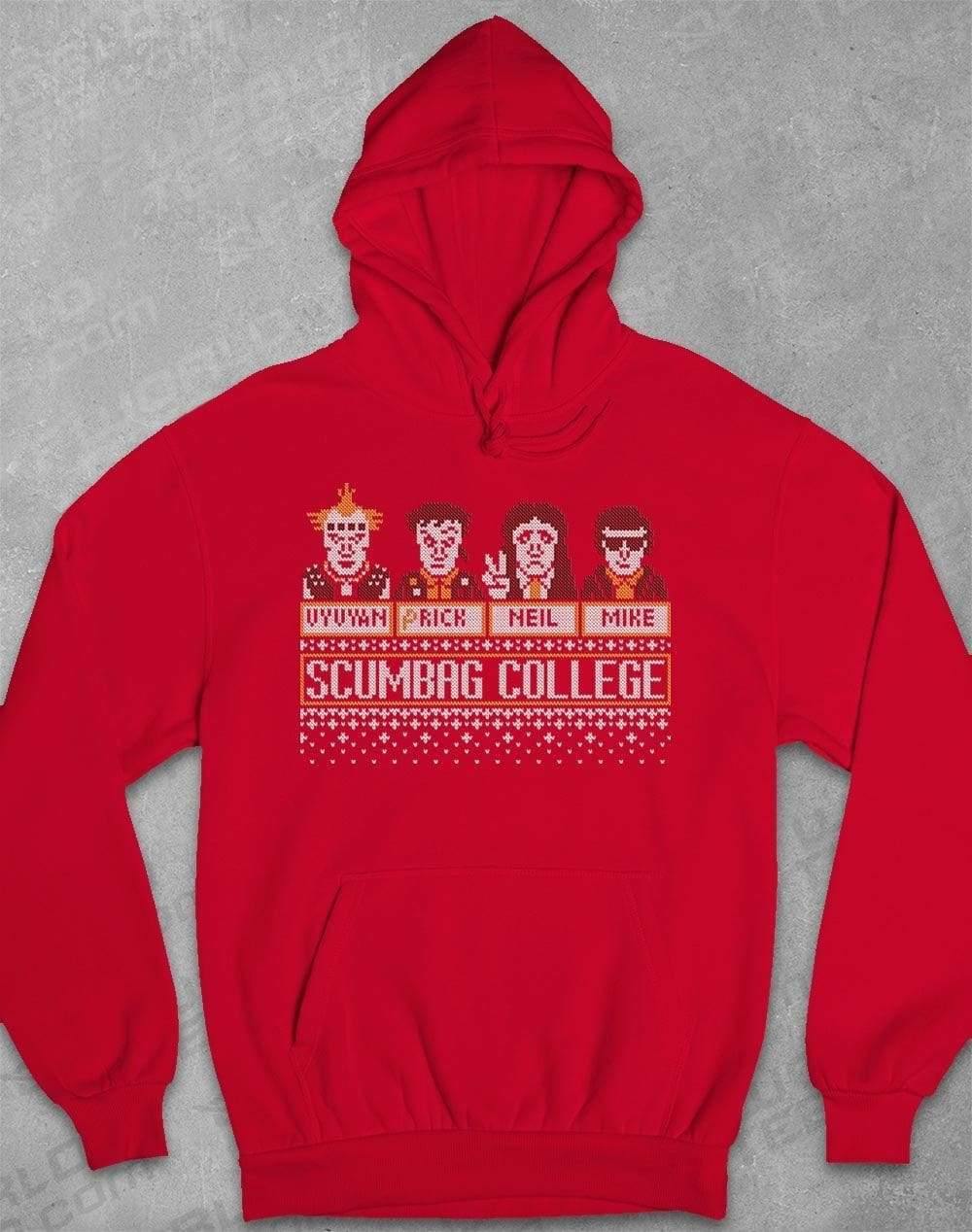 Scumbag College Festive Knitted-Look Hoodie XS / Fire Red  - Off World Tees