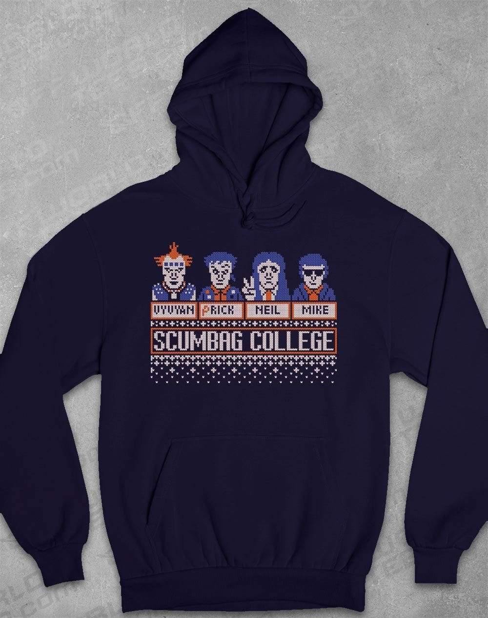 Scumbag College Festive Knitted-Look Hoodie XS / Oxford Navy  - Off World Tees