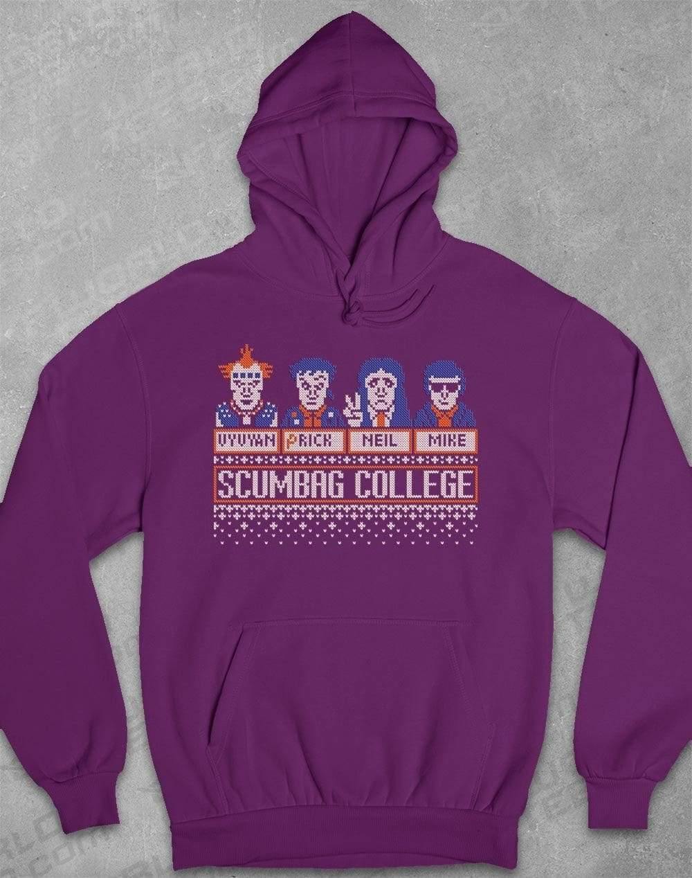 Scumbag College Festive Knitted-Look Hoodie XS / Plum  - Off World Tees