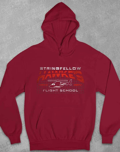 Stringfellow Hawke's Flight School 1984 Hoodie XS / Burgundy  - Off World Tees