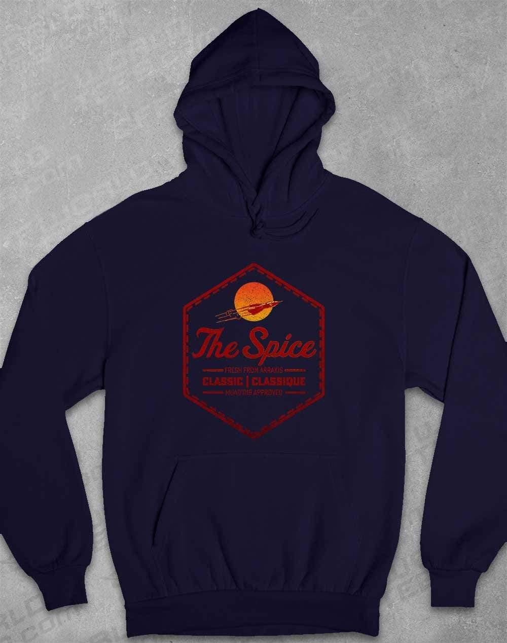 The Spice Retro Logo Hoodie XS / Oxford Navy  - Off World Tees