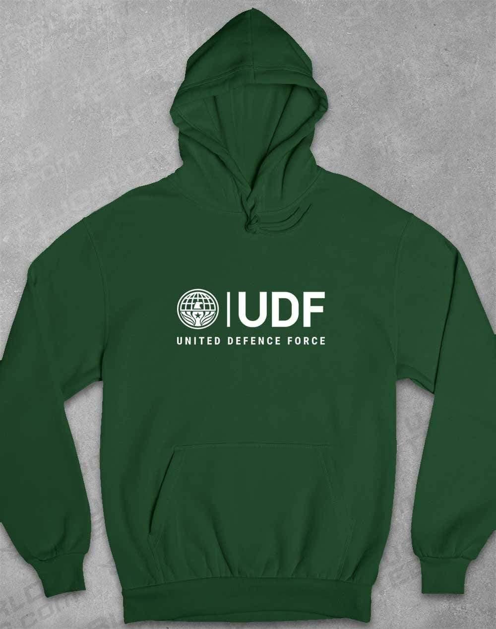 UDF United Defense Force Hoodie XS / Bottle Green  - Off World Tees