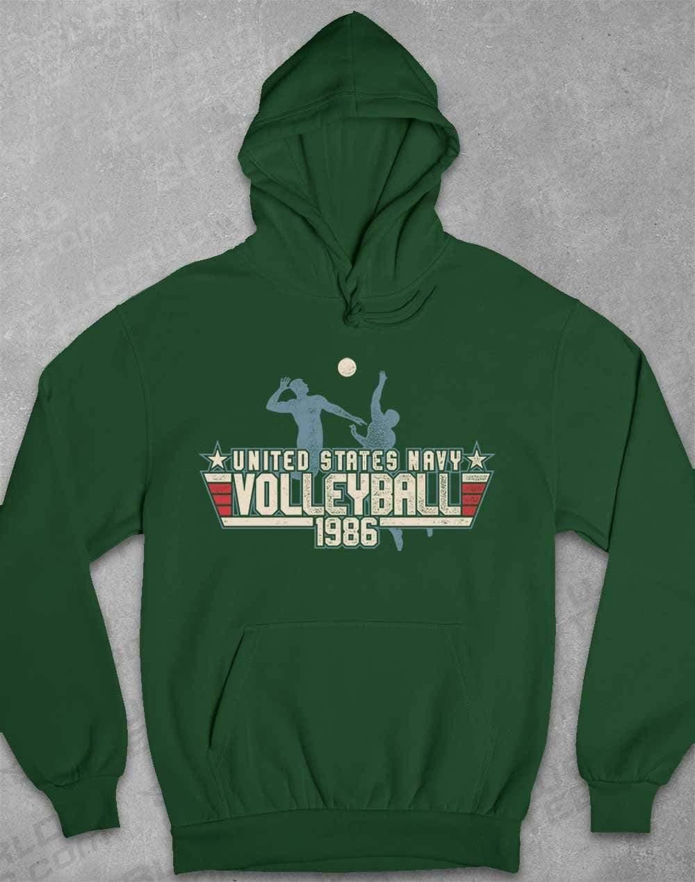 US Navy Volleyball 1986 Hoodie XS / Bottle Green  - Off World Tees