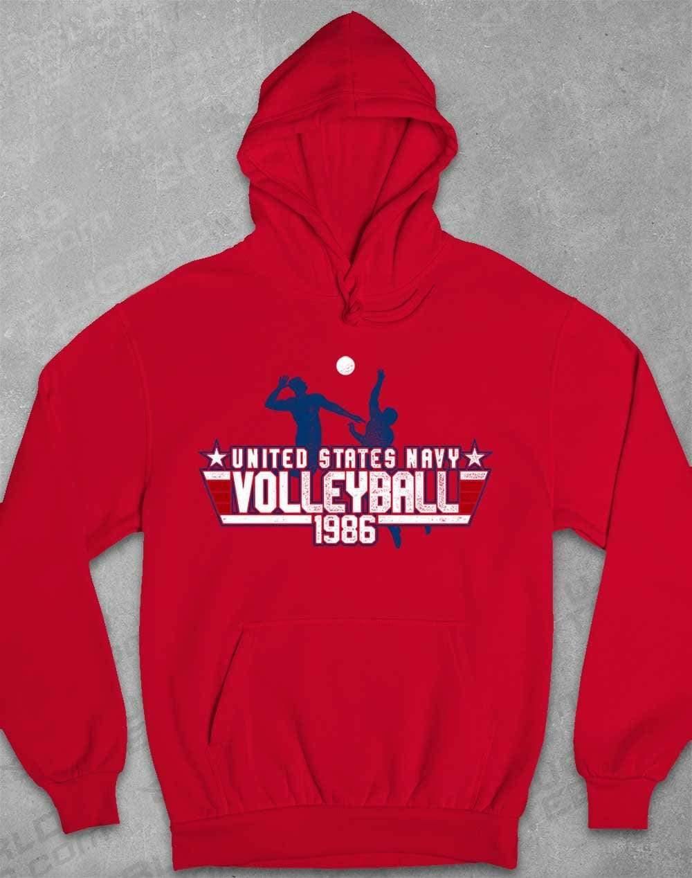 US Navy Volleyball 1986 Hoodie XS / Fire Red  - Off World Tees