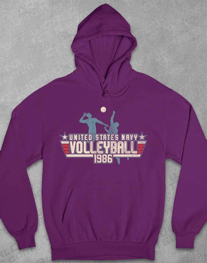 US Navy Volleyball 1986 Hoodie XS / Plum  - Off World Tees