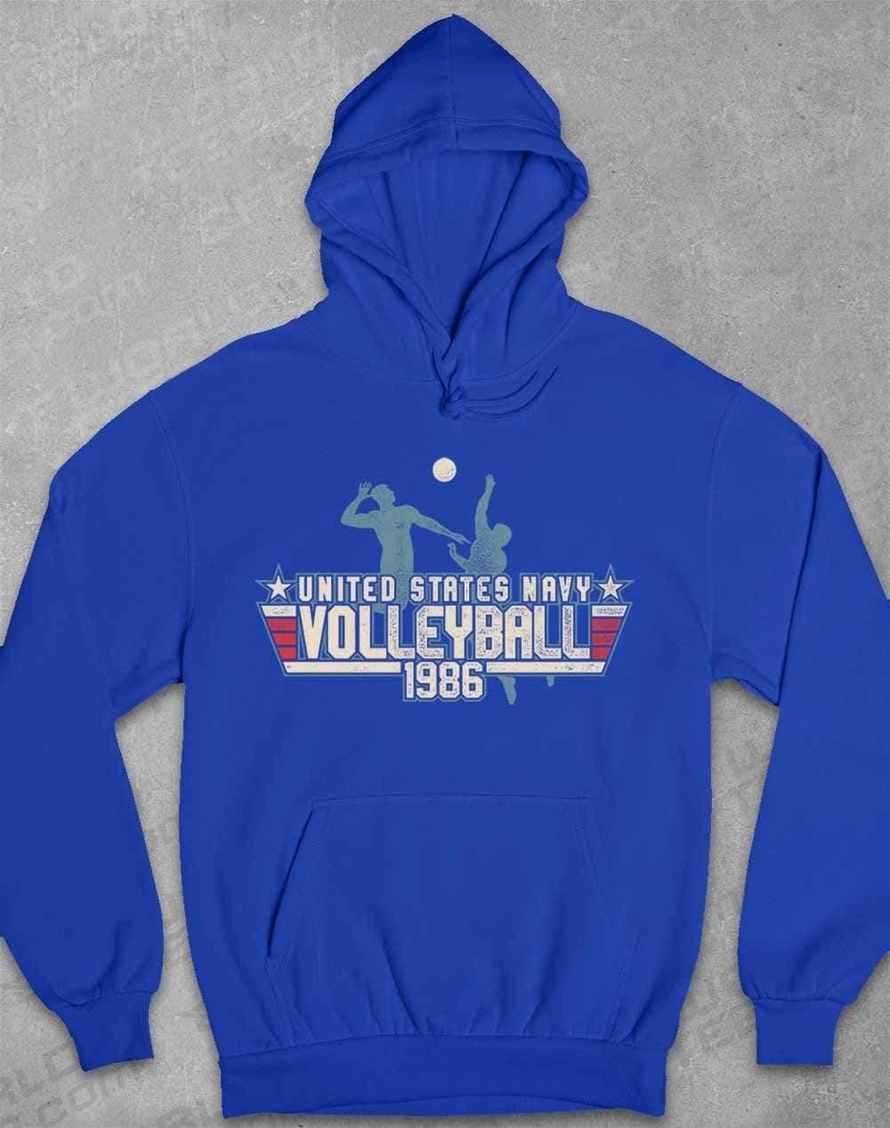 US Navy Volleyball 1986 Hoodie XS / Royal Blue  - Off World Tees