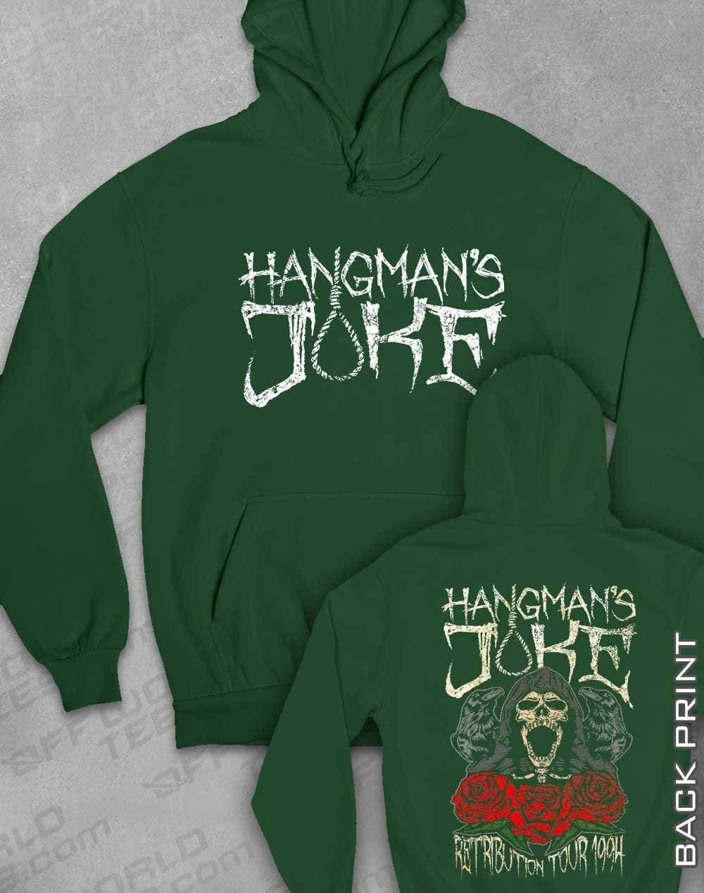 Hangman's Joke Tour 94 with Back Print Hoodie XS / Bottle Green  - Off World Tees