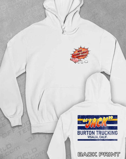 Jack Burton Trucking with Back Print Hoodie XS / Arctic White  - Off World Tees