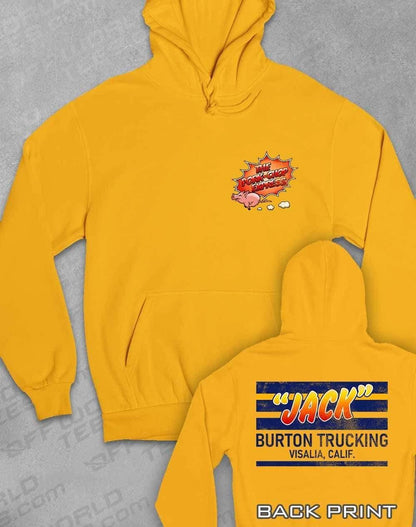 Jack Burton Trucking with Back Print Hoodie XS / Gold  - Off World Tees