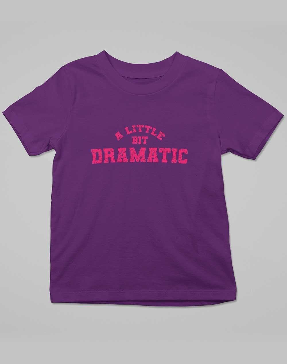 A Little Bit Dramatic Distressed Kids T-Shirt 3-4 years / Dark Purple  - Off World Tees