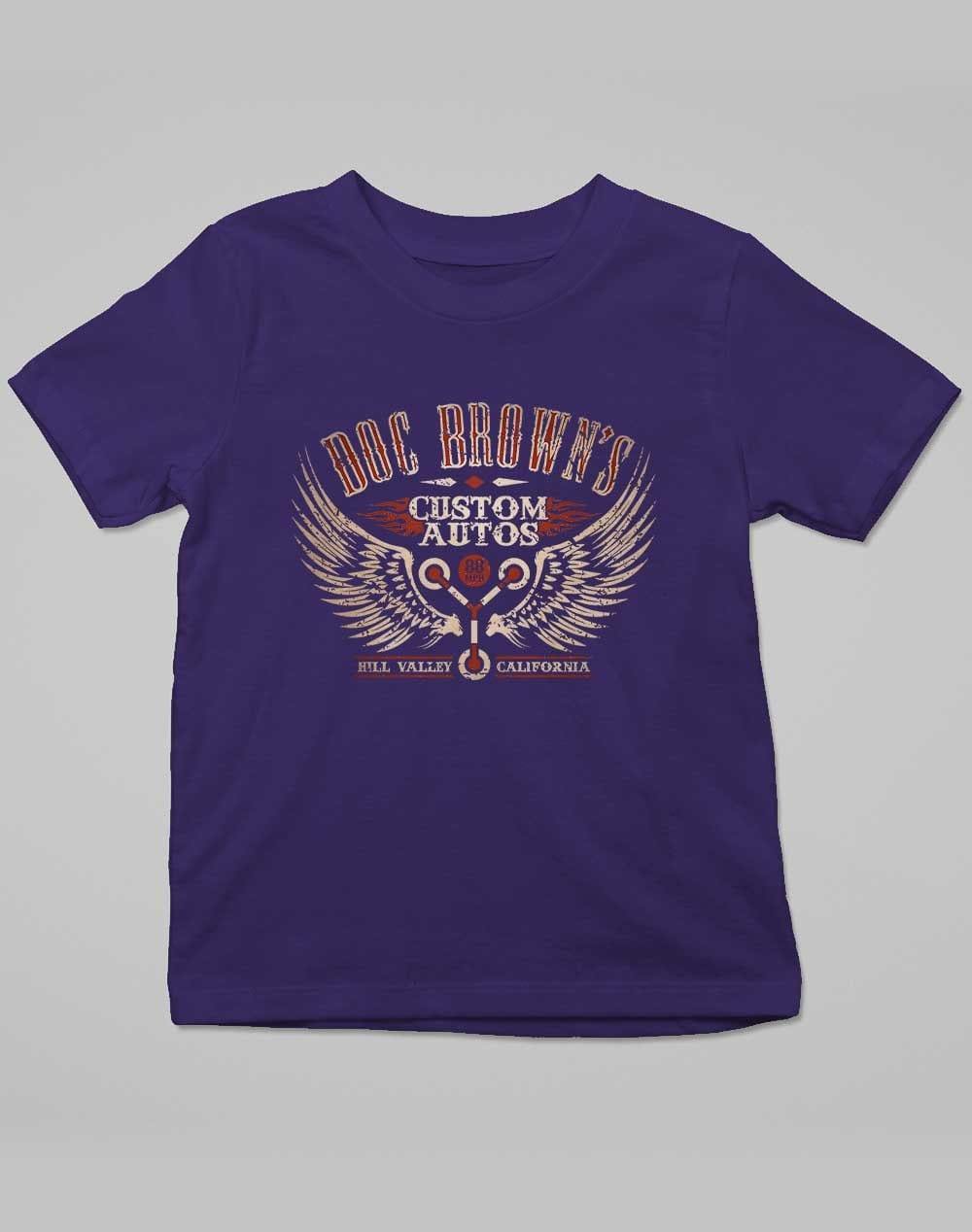 Doc Brown's Custom Autos Kids T-Shirt 3-4 years / Navy  - Off World Tees