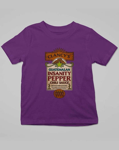 Guatemalan Insanity Pepper Chili Sauce Kids T-Shirt 3-4 years / Dark Purple  - Off World Tees