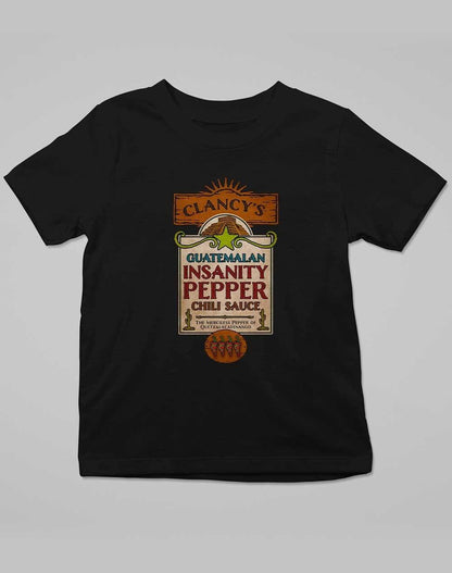 Guatemalan Insanity Pepper Chili Sauce Kids T-Shirt 3-4 years / Deep Black  - Off World Tees