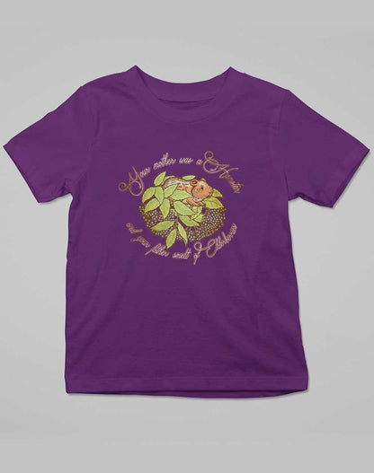 Hamster and Elderberries Kids T-Shirt 3-4 years / Dark Purple  - Off World Tees