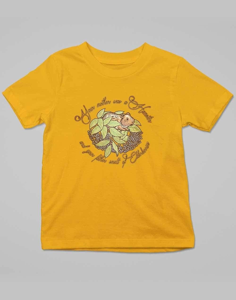 Hamster and Elderberries Kids T-Shirt 3-4 years / Gold  - Off World Tees