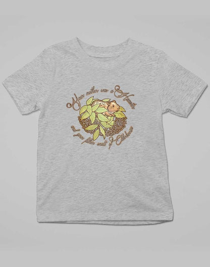 Hamster and Elderberries Kids T-Shirt 3-4 years / Grey Marl  - Off World Tees