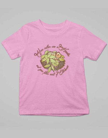 Hamster and Elderberries Kids T-Shirt 3-4 years / Pale Pink  - Off World Tees