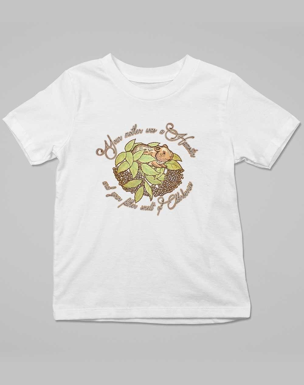 Hamster and Elderberries Kids T-Shirt 3-4 years / White  - Off World Tees