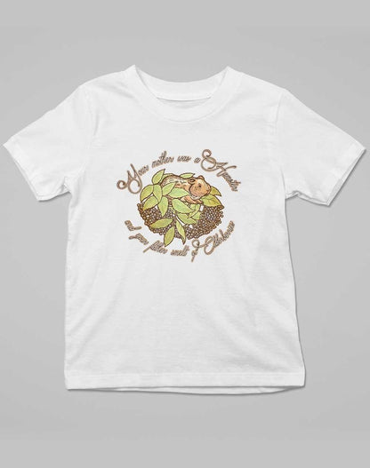 Hamster and Elderberries Kids T-Shirt 3-4 years / White  - Off World Tees