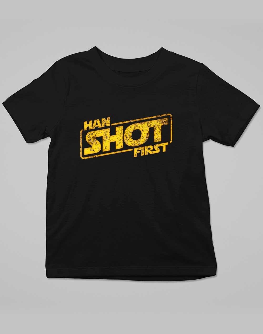 Han Shot First - Kids T-Shirt 3-4 years / Deep Black  - Off World Tees
