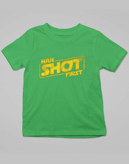 Han Shot First - Kids T-Shirt 3-4 years / Kelly Green  - Off World Tees