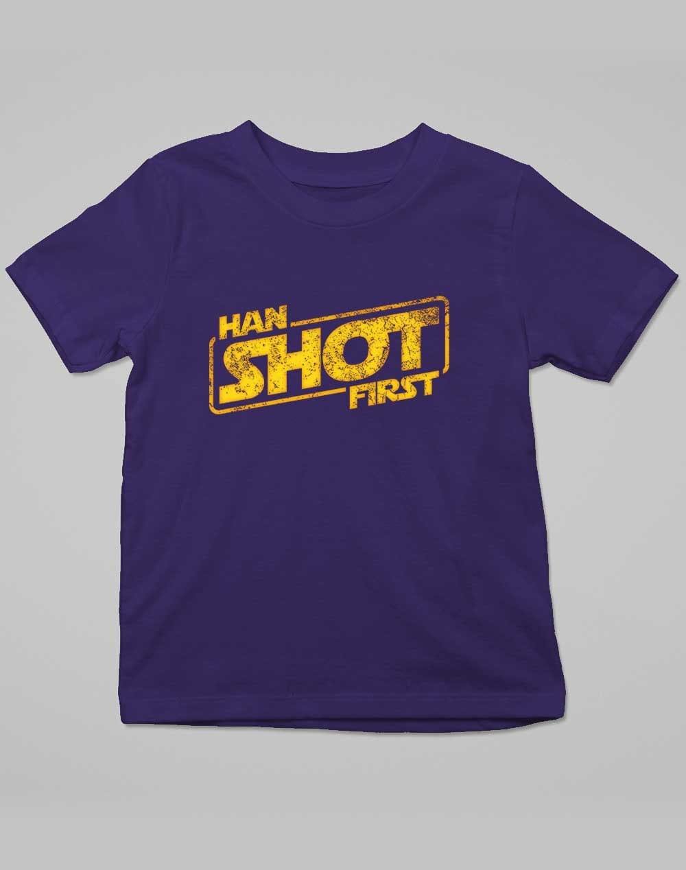 Han Shot First - Kids T-Shirt 3-4 years / Navy  - Off World Tees