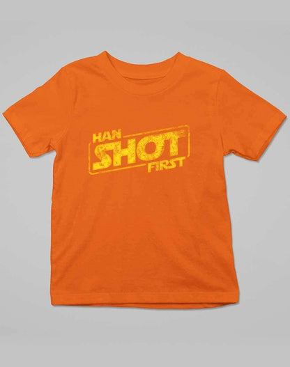 Han Shot First - Kids T-Shirt 3-4 years / Orange  - Off World Tees