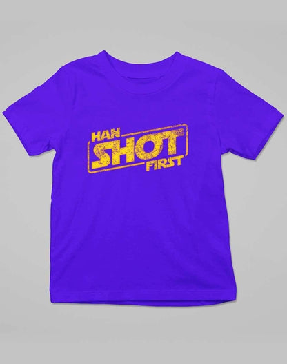 Han Shot First - Kids T-Shirt 3-4 years / Royal Blue  - Off World Tees