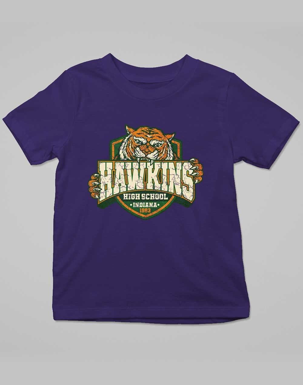 Hawkins High School Tiger Logo Kids T-Shirt 3-4 years / Navy  - Off World Tees