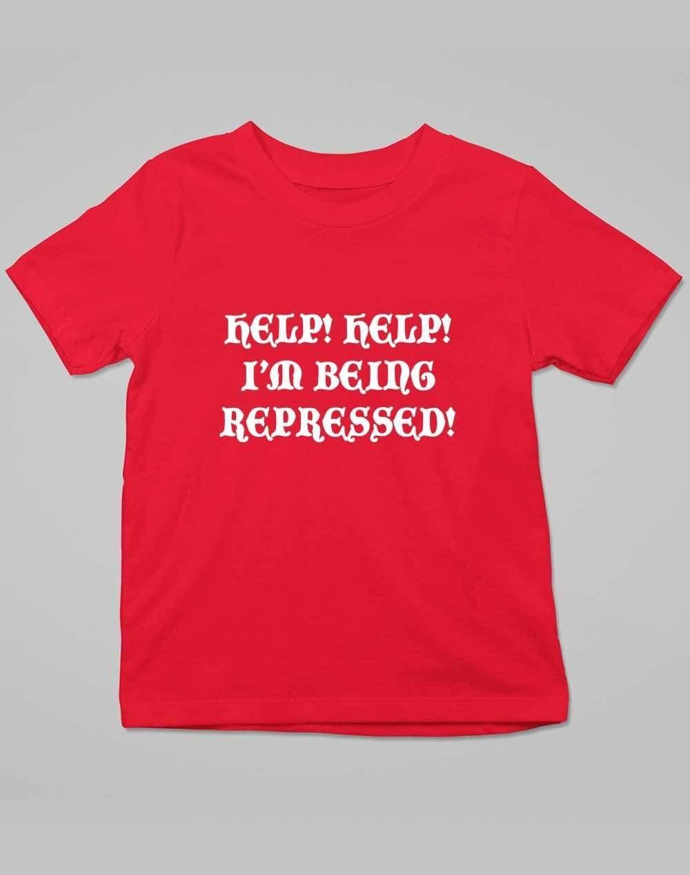 Help I'm Being Repressed Kids T-Shirt 3-4 years / Red  - Off World Tees