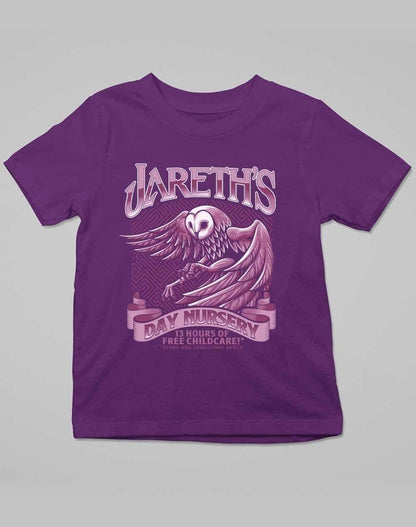 Jareth's Day Nursery Kids T-Shirt 3-4 years / Dark Purple  - Off World Tees