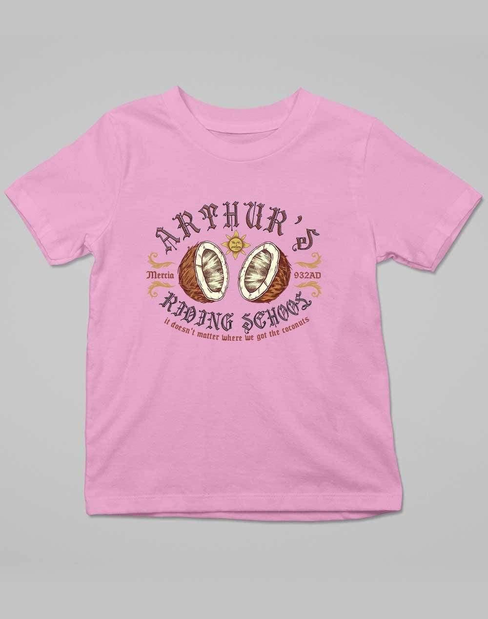 King Arthur's Riding School Kids T-Shirt 3-4 years / Pale Pink  - Off World Tees