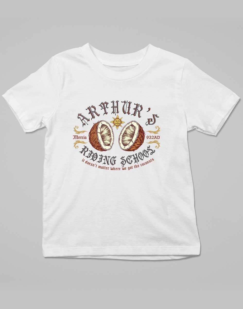 King Arthur's Riding School Kids T-Shirt 3-4 years / White  - Off World Tees