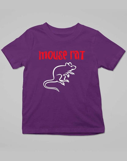 Mouse Rat Text Logo Kids T-Shirt 3-4 years / Dark Purple  - Off World Tees