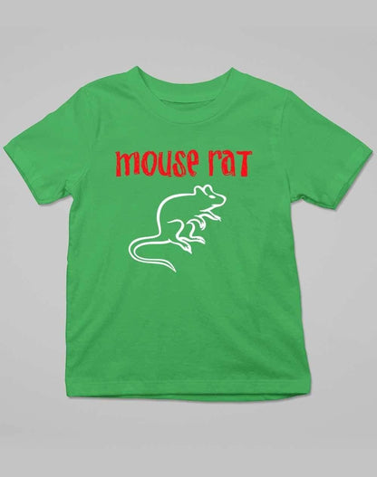 Mouse Rat Text Logo Kids T-Shirt 3-4 years / Kelly Green  - Off World Tees