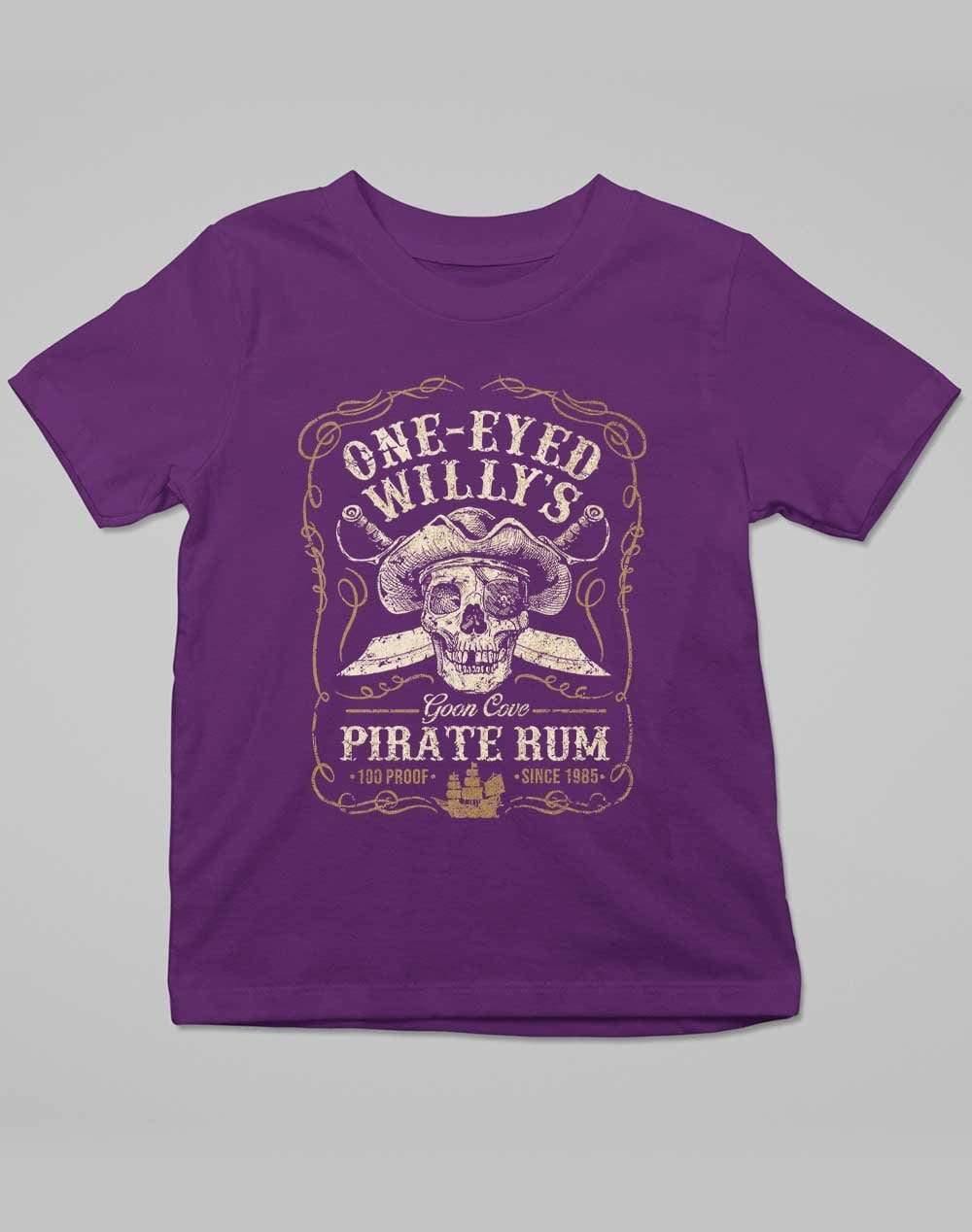 One-Eyed Willy's Goon Cove Rum Kids T-Shirt 3-4 years / Dark Purple  - Off World Tees